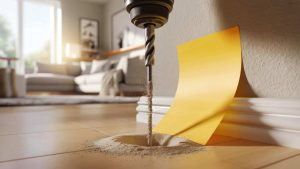 This bent post-it note trick saves homeowners from messy drill dust everywhere